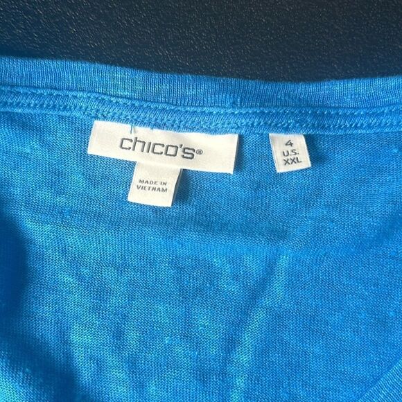 Chicos Sz 4 linen top - Picture 6 of 8